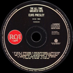 CD 2 - PRESLEY The All Time Greatest Hits - Australia 1991 - BMG ND90100