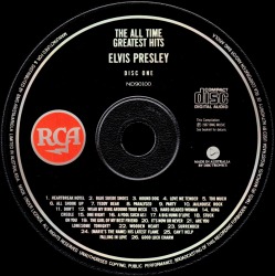 CD 1 - PRESLEY The All Time Greatest Hits - Australia 1997 - BMG ND 90100 - As Seen On TV sticker