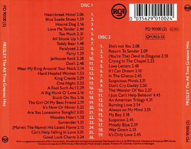 PRESLEY The All Time Greatest Hits - Germany 1994 - BMG PD 90100 (2)-1 - Elvis Presley CD