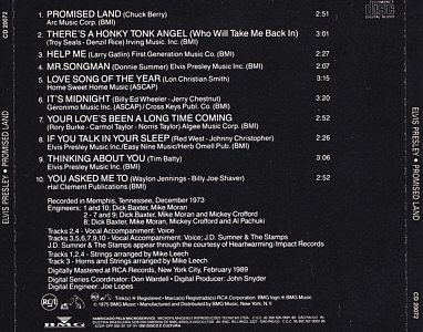 Promised Land - Brasil 1990 - BMG CD 20.072 - Elvis Presley CD