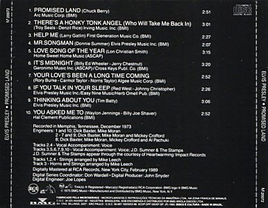 Promised Land - Brasil 1990 - BMG M 20.072 - Elvis Presley CD