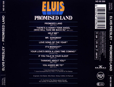 Promised Land - Germany 1993 - BMG ND 90598 - Elvis Presley CD