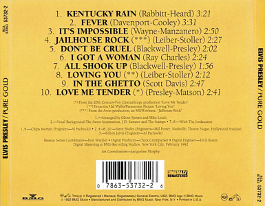 Pure Gold - USA 1994 - BMG 07863-53732-2 - Elvis Presley CD