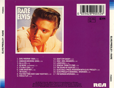 Rare Elvis - Germany 1988 (made in Japan) - BMG PD 89003 - Elvis Presley CD