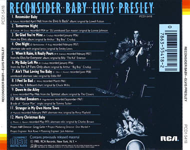Reconsider Baby - Canada 1992 - BMG PCD1-5418