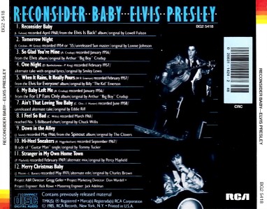 Reconsider Baby - Columbia House Music CD Club - USA 1998 - BMG BG2-5418