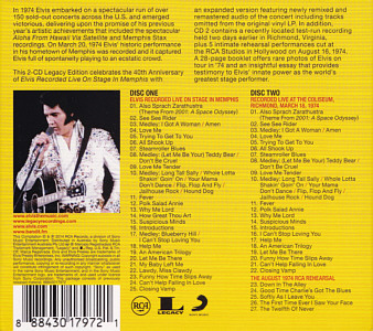 Elvis Recorded Live On Stage In Memphis - Australia 2014 - Sony Legacy 88843017972 - Elvis Presley CD