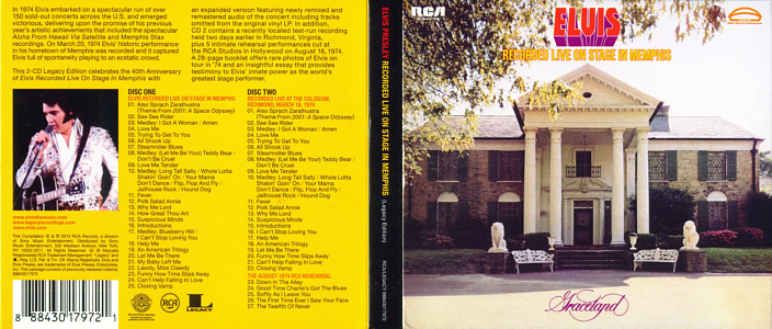 Elvis Recorded Live On Stage In Memphis - USA 2014 - Legacy 88843017972