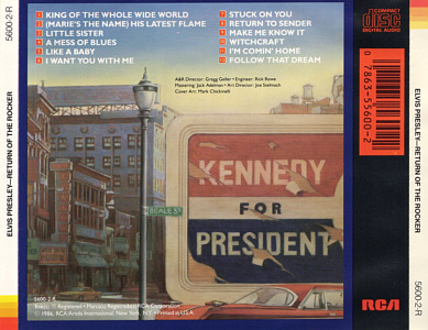 Return Of The Rocker - USA 1987 - BMG 5600-2-R - Elvis Presley CD