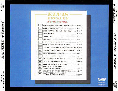 Sentimental - Finland 1989 - Euros Records International SINCD 1057 - Elvis Presley CD