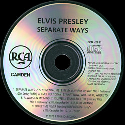 Separate Ways - Canada 1994 - BMG CCD-2611 - Elvis Presley CD
