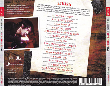 SETLIST The Very Best Of Elvis Presley Live - Australia 2012 - Sony Music 88697 91444 2 - Elvis Presley CD