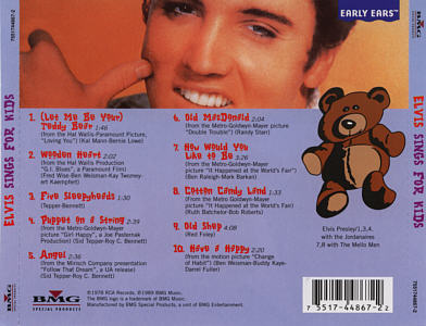 Elvis Sings For Kids - USA 1999 - BMG 7551744867-2 (1st pressing) - Elvis Presley CD