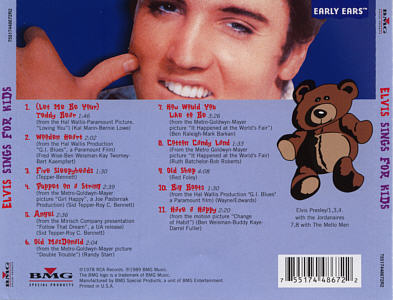Elvis Sings For Kids - USA 2002 - BMG 75517448672R2 - 3rd pressing Elvis Presley CD