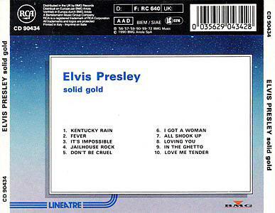 Solid Gold - Italy 1990 - BMG Lineatre CD 90434 - Elvis Presley CD
