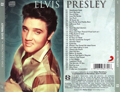 Star Collection - ELV1S 30 #1 Hits - Venezuela 2013 - Sony Music C.A. 007 - Elvis Presley CD