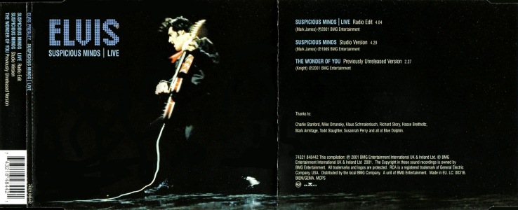 Suspicious Minds | Live (unnumbered) - EU 2001 - BMG 74321 848442