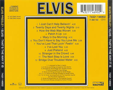 That's The Way It Is - Germany 1993 - BMG 74321 14690 2 - Elvis Presley CD