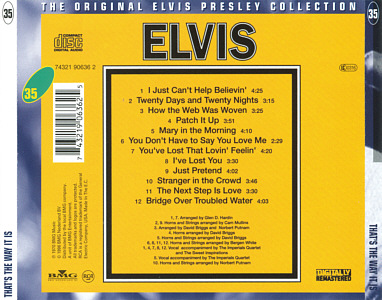 That's The Way It Is - Elvis Presley CD That's The Way It Is - EU 1999 - BMG 74321 90636 2 - Elvis Presley CD