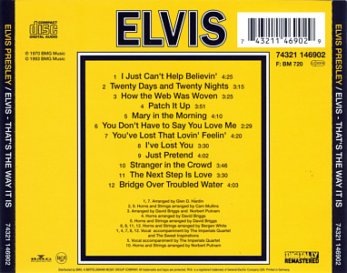 That's The Way It Is - Germany 1997 - BMG 74321 14690 2- Elvis Presley CD