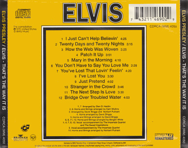  That's The Way It Is - South Africa 1994 - BMG CDRCA (WM) 4050 - Elvis Presley CD