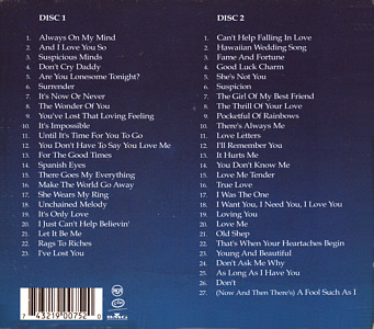 The 50 Greatest Love Songs - BMG 74321 90075 2-  UK 2001 - Elvis Presley CD
