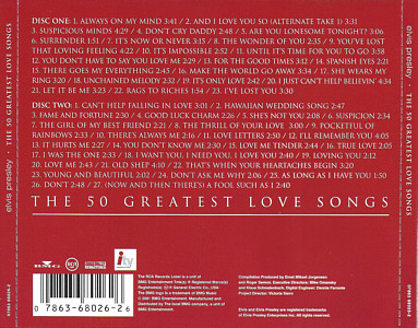 The 50 Greatest Love Songs - Thailand  2002 - BMG 07863 68026-2   - Elvis Presley CD