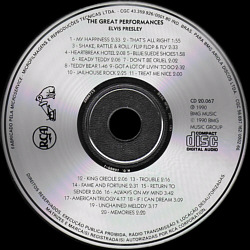 The Great Performances - BMG CD 20.067 - Brazil 1990 - Elvis Presley CD