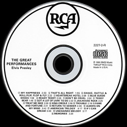 The Great Performances - USA 2000 - BMG 2227-2-R - Elvis Presley CD