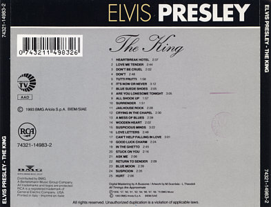 Elvis Presley - The King (3rd press) - Italy 1993 - BMG 74321-14983-2