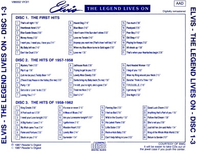 Elvis-The Legend Lives On - Portugal 1991 - Reader’s Digest V 86002 VK3/1-5 Elvis-The Legend Lives On - Portugal 1991 - Reader’s Digest V 86002 VK3/1-5