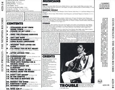 The Memphis Record - Australia 1992 - BMG 6221-2-R - Elvis Presley CD