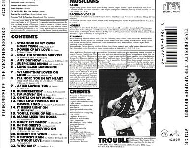 The Memphis Record - USA 1989 - BMG 6221-2-R - Elvis Presley CD