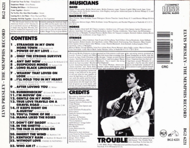 The Memphis Record - USA 1999 - CRC Columbia House - BMG BG2-6221 - Elvis Presley CD