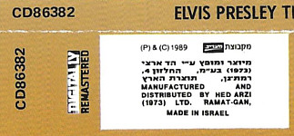 The Number One Hits - Israel 1999 - BMG CD86382 - Elvis Presley CD