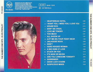 The Number One Hits - Italy 1990 - BMG PD 86382 - Elvis Presley CD