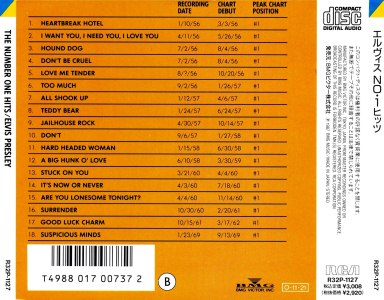 The Number One Hits - Japan 1990 - BMG R32P-1127 - ElvisPresley CD