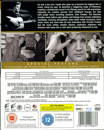 Elvis Presley The Searcher Special Edition Blu-Ray & DVD & CD- Sony UK & ireland 2018 - Sony UK-J2066 VFE34533 - Elvis Presley CD