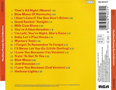 The Sun Collection - UK / Germany 1994 - BMG ND 89107 - Elvis Presley CD