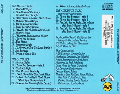 The Sun Sessions CD - USA 1993 - BMG 6414-2-R - BMG Direct Marketing
