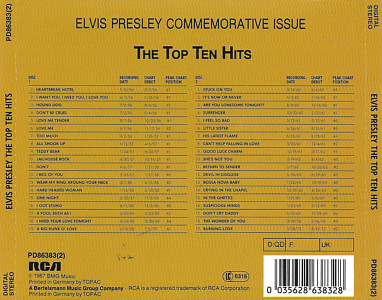 The Top Ten Hits - Germany 1993 - BMG PD 86383(2) - Elvis Presley CD