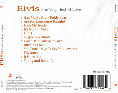 The Very Best Of Love - Canada 2001 - BMG DRC13243 EP2 5294 - Elvis Presley CD
