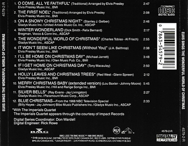 Elvis Sings The Wonderful World Of Christmas - Canada 1991 - BMG 4579-2-R - Elvis Presley CD