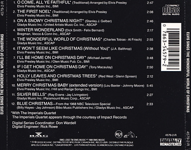 Elvis Sings The Wonderful World Of Christmas - Canada 1994 - BMG 4579-2-R - Elvis Presley CD