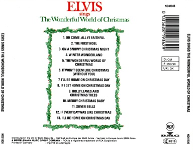 Elvis Sings The Wonderful World Of Christmas - Germany 1998 - BMG ND 81936