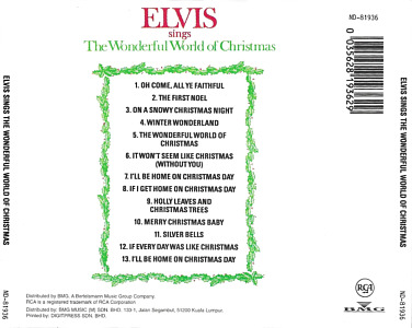 Elvis Sings The Wonderful World Of Christmas - Malaysia 1996 - BMG ND 81936 - Elvis Presley CD