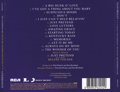 The Wonder Of You - Elvis Presley with the Royal Philharmonic Orchestra - Australia 2016 - Sony Legacy 88985362242 - Elvis Presley CD