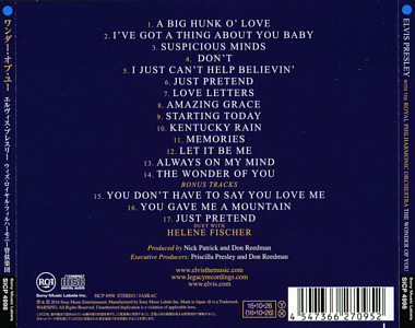 The Wonder Of You - Elvis Presley with the Royal Philharmonic Orchestra - Japan 2016 - Sony Music SICP 4998 - Elvis Presley CD