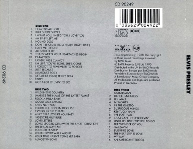 Three Disc Set - UK 1990 - BMG CD 90249 - Elvis Presley CD