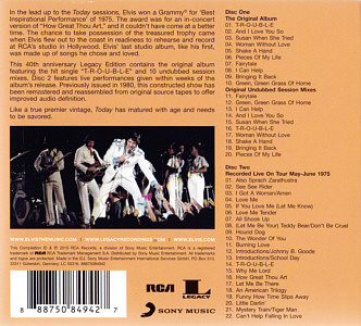 Today - Legacy Edition - EU 2015 - Sony Music Legacy- 88875084942 - Elvis Presley CD